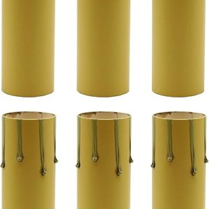 Creative Hobbies 4 Inch Tall Fibre Drip Candle Covers for Medium Base E26 (Edison) Sockets | Wholesale Pack of 6 Covers